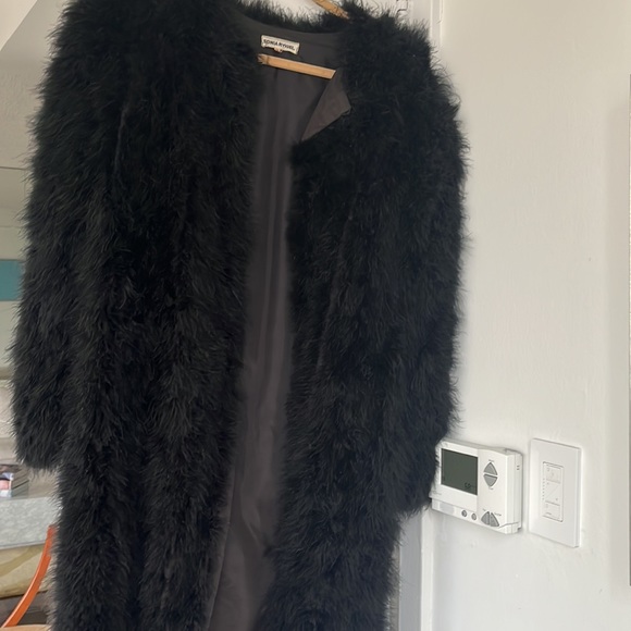 VINTAGE SONIA RYKIEL 80s Ostrich Marabou Coat - Picture 3 of 6